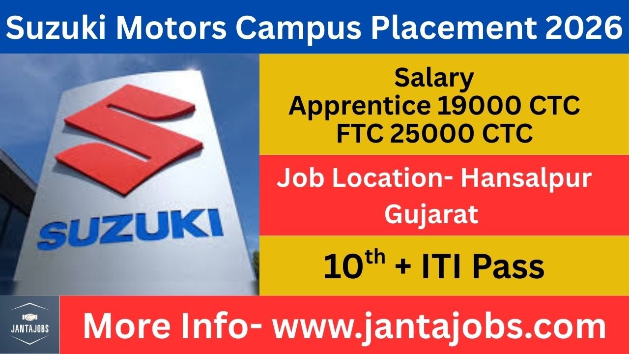 suzuki motors campus placement 2026, suzuki motors iti job 2026, suzuki motors apprentice vacancy, suzuki motors ftc job, iti campus placement sultanpur, iti jobs in uttar pradesh, iti job for fitter 2026, iti electrician job campus placement, suzuki motors gujarat job, iti welder job suzuki, iti machinist vacancy 2026, iti motor mechanic job, iti diesel mechanic placement, iti tractor mechanic job, iti tool and die maker job, iti ppo job, coe automobile job placement, iti painter general job, iti electronic mechanic vacancy, iti sheet metal worker job, iti wireman campus placement, high school pass job in suzuki motors, iti apprentice job 2026 india, latest iti jobs 2026, iti private job vacancy, iti campus placement today, iti job without exam, iti freshers job suzuki, automobile company iti job, suzuki motors recruitment 2026, iti job in gujarat, iti job salary 25000, iti job salary 20000, iti campus interview 2026, iti job notification hindi, iti job jantajobs, jantajobs iti campus placement, jantajobs suzuki motors job, best iti job portal india, iti job update today, iti job vacancy 2026, iti placement news, suzuki motors job for iti pass, iti job near me, iti government valid job, iti private company job, iti career in automobile, iti job with stipend, iti job with training, iti job for fresher boys, iti job age limit 18 to 26, iti job campus interview date, iti job campus sultanpur, iti job uttar pradesh 2026, iti job hindi me, iti job online update, iti job free campus placement, iti job no fee, iti placement opportunity, iti job alert, iti job latest news, iti job apply offline, iti job resume required, iti job original documents required, iti job passport size photo, iti job selection process, iti job career growth, iti job permanent chance, iti job after apprenticeship, iti job automobile sector, iti job manufacturing company, iti job production line, iti job factory job, iti job skill based, iti job india 2026