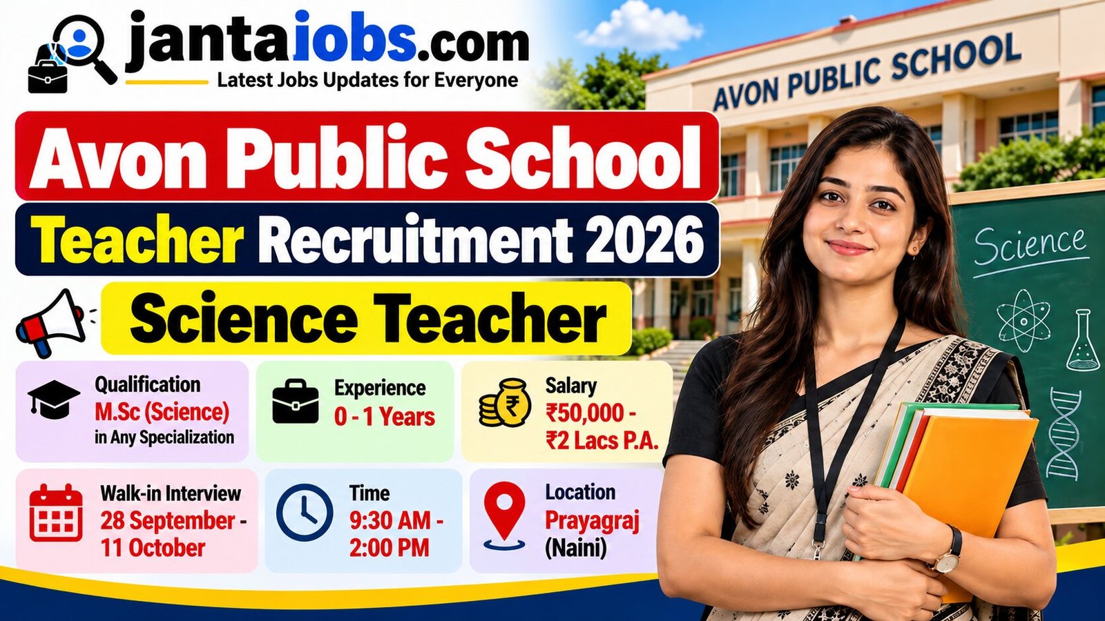 Avon Public School Teacher Vacancy 2026, Avon Public School teacher vacancy, Avon Public School teacher recruitment, Avon Public School Prayagraj jobs, Avon Public School Naini jobs, Avon Public School Science Teacher vacancy, Science Teacher jobs in Prayagraj, Science Teacher vacancy in Naini, Science Teacher jobs Prayagraj Naini, teacher jobs in Prayagraj, teaching jobs in Prayagraj, private teacher jobs in Prayagraj, private school teacher jobs Prayagraj, school teacher vacancy Prayagraj, school teacher jobs in Naini Prayagraj, Science teacher vacancy 2026, Science teacher recruitment 2026, teacher recruitment in Prayagraj 2026, teaching vacancy Prayagraj 2026, private school jobs Prayagraj 2026, teacher vacancy Naini Prayagraj 2026, M.Sc Science teacher jobs, MSc Science teacher vacancy, M.Sc teacher jobs in Prayagraj, Science PG teacher jobs, postgraduate teacher jobs Prayagraj, science subject teacher jobs, subject teacher vacancy Prayagraj, school teaching vacancy Naini, permanent teacher jobs Prayagraj, full time teacher jobs Prayagraj, full time Science teacher vacancy, permanent Science teacher jobs, fresher teacher jobs Prayagraj, fresher Science teacher jobs, 0 to 1 year teacher jobs Prayagraj, teacher jobs for freshers in Prayagraj, Science teacher jobs for freshers, M.Sc fresher teacher jobs, private teaching jobs for freshers Prayagraj, teacher jobs near Naini Prayagraj, teacher vacancy near Naini, school jobs near Naini Prayagraj, teaching jobs near Naini, Science teacher jobs near Naini, Avon school jobs Prayagraj, Avon school vacancy Prayagraj, Avon school teacher recruitment, Avon school Naini teacher vacancy, Avon Public School Naini teacher jobs, Avon Public School Science teacher recruitment, Avon Public School walk in interview, Avon Public School walk in recruitment, teacher walk in interview Prayagraj, Science teacher walk in interview Prayagraj, teacher walk in vacancy Naini, walk in teacher jobs Prayagraj, walk in Science teacher jobs, teacher walk in recruitment 2026, Science teacher walk in recruitment 2026, school walk in interview Prayagraj, private school walk in jobs Prayagraj, teaching walk in interview Prayagraj, teacher job vacancy near Naini, Science teacher vacancy near Naini, school teacher job near Naini, private school teacher vacancy Naini, teacher vacancy in Naini Prayagraj, teacher recruitment Naini Prayagraj, Science teacher recruitment Naini, school teacher recruitment Naini, teaching recruitment Prayagraj, teaching career in Prayagraj, teaching jobs for M.Sc candidates, M.Sc Science jobs Prayagraj, MS Science teacher jobs Prayagraj, PG Science teacher vacancy, PG teacher jobs Prayagraj, Science postgraduate jobs Prayagraj, Science teacher private school job, Science teacher permanent job Prayagraj, permanent school teacher vacancy, permanent teaching jobs Naini, full time teaching jobs Naini, full time school teacher jobs, school teacher permanent vacancy Prayagraj, teacher job salary 50000 Prayagraj, Science teacher salary Prayagraj, teacher salary 50000 to 2 lakh, Science teacher salary 50000 to 2 lakh, teacher jobs with high salary Prayagraj, private school teacher salary Prayagraj, M.Sc teacher salary Prayagraj, teaching jobs salary in Prayagraj, school teacher salary Naini, teacher vacancy with 0 experience, teacher jobs without experience Prayagraj, Science teacher jobs without experience, fresher M.Sc teacher jobs Prayagraj, freshers teaching jobs Naini, teaching jobs for postgraduate freshers, M.Sc Science jobs for freshers, school teacher jobs for freshers, private teacher vacancy for freshers, teacher jobs for M.Sc Science candidates, Science teaching jobs for PG candidates, teacher vacancy for M.Sc candidates, school jobs for Science graduates, school jobs for Science postgraduates, education sector jobs Prayagraj, education training jobs Prayagraj, teaching training jobs Prayagraj, education jobs in Naini, private education jobs Prayagraj, school recruitment Prayagraj, school recruitment Naini, latest teacher vacancy Prayagraj, latest Science teacher vacancy, latest teaching jobs Prayagraj, latest private school jobs Prayagraj, new teacher vacancy Prayagraj, new Science teacher jobs, latest teacher jobs Naini, latest school jobs Naini Prayagraj, teacher vacancy October 2026, Science teacher vacancy October 2026, teaching jobs October 2026 Prayagraj, private teacher jobs October 2026, Prayagraj teacher recruitment October 2026, Naini teacher vacancy October 2026, walk in teacher vacancy October 2026, walk in Science teacher vacancy October 2026, teacher interview Prayagraj, Science teacher interview Prayagraj, school teacher interview Naini, teaching interview Prayagraj, private school interview Prayagraj, teacher interview address Prayagraj, teacher recruitment contact number Prayagraj, Avon Public School contact number, Avon Public School interview address, Avon Public School interview date, Avon Public School interview time, Avon Public School job details, Avon Public School recruitment details, Avon Public School vacancy details, Science teacher job details Prayagraj, Science teacher eligibility Prayagraj, teacher eligibility for M.Sc Science, M.Sc Science teacher eligibility, Science teacher qualification Prayagraj, teacher qualification for private school, school teacher qualification Prayagraj, private teacher eligibility Prayagraj, Science subject teacher eligibility, M.Sc teacher eligibility for school jobs, teaching jobs for M.Sc Science in Prayagraj, M.Sc Science teaching jobs Naini, postgraduate teaching jobs Naini, Science teacher job for fresher in Prayagraj, teacher vacancy for 0 to 1 year experience, 0 to 1 year Science teacher vacancy, teacher jobs for 1 year experience Prayagraj, school teacher jobs for freshers Naini, private school jobs for M.Sc candidates, Science teacher jobs in private school, private school Science teacher vacancy, permanent Science teaching jobs, full time Science teaching vacancy, Science teacher career Prayagraj, teaching career for M.Sc Science, school teaching career Naini, teaching opportunities Prayagraj, Science teaching opportunities Prayagraj, teacher employment opportunities Naini, school teacher employment Prayagraj, Prayagraj private jobs for teachers, Naini private jobs for teachers, teacher jobs near Baswar Naini, school jobs near Baswar Prayagraj, Science teacher jobs near Baswar, teacher vacancy Murlicot Baswar Chaka, school teacher vacancy Murlicot Naini, teaching jobs Murlicot Prayagraj, Avon Public School job vacancy 2026, Avon Public School recruitment 2026 Prayagraj, Avon Public School teacher vacancy 2026, JantaJobs teacher vacancy Prayagraj, JantaJobs Science teacher jobs, JantaJobs Prayagraj teacher jobs, JantaJobs private school jobs, JantaJobs latest teacher vacancy, JantaJobs latest Prayagraj jobs, JantaJobs Naini jobs, Prayagraj latest job updates, Naini latest job updates, latest private jobs in Prayagraj, latest jobs in Naini Prayagraj, teaching jobs latest update Prayagraj, Science teacher latest vacancy Prayagraj, private school recruitment latest update, teacher vacancy latest update Naini, school jobs latest update Prayagraj, teacher walk in jobs latest update, Science teacher walk in latest update